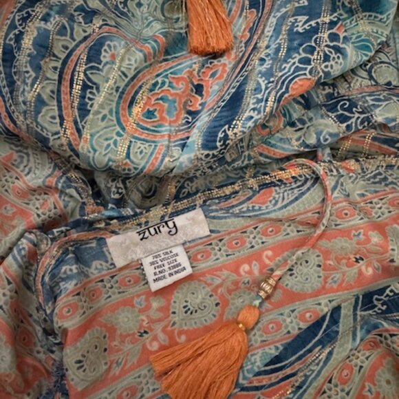 Vestido Boho Estampado con Flecos Naranja y Mangas Sueltas (Gorgeous boho dress) - Picture 6 of 7